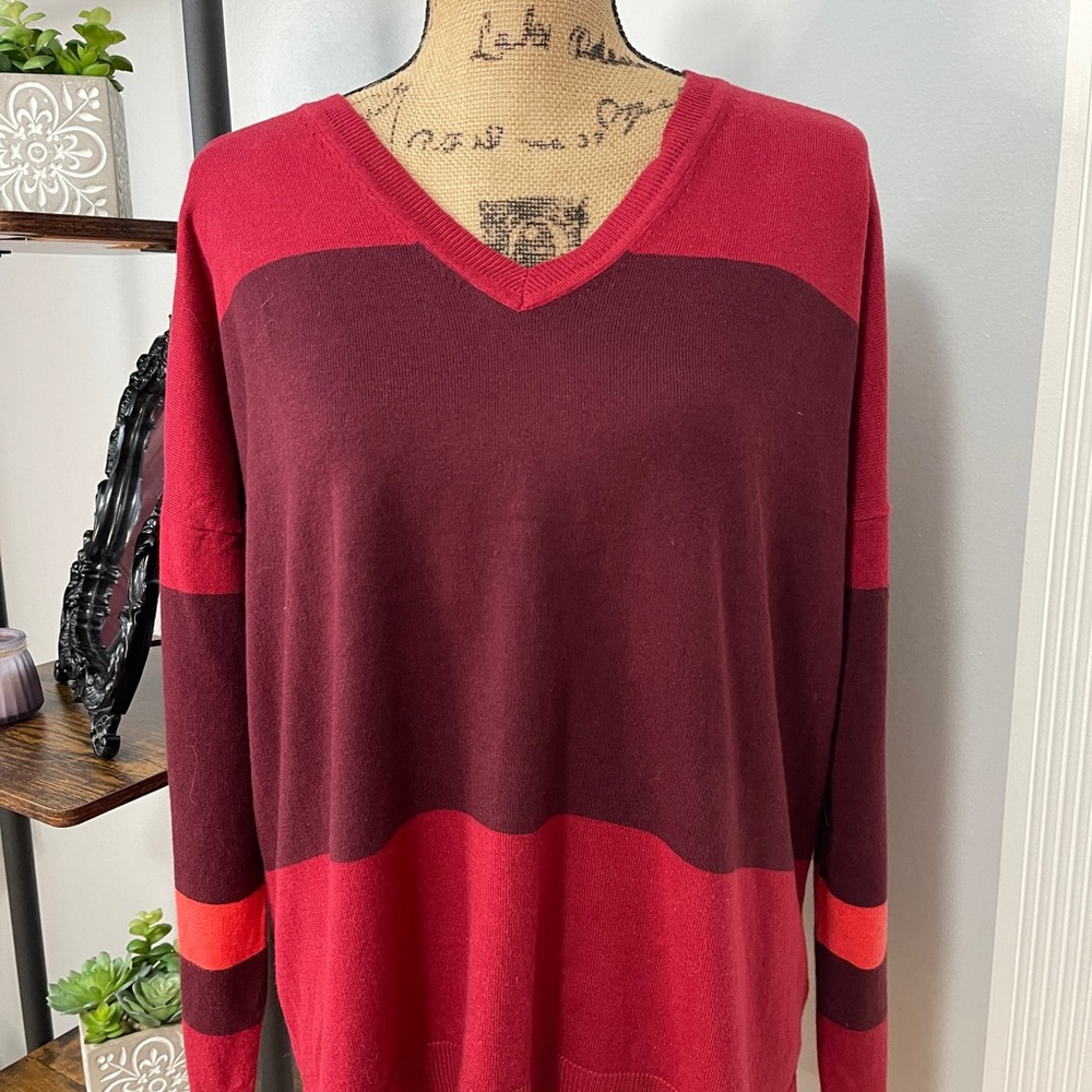 A.N.A. Red Striped Sweater. NWT! Size Large. Soft and Cozy!